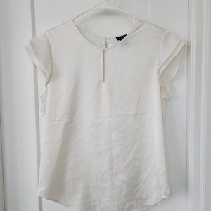 Ann Taylor White Business Causal Shirt